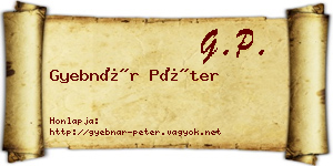Gyebnár Péter névjegykártya